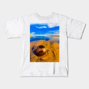 Coconut on sand beach 1 Kids T-Shirt